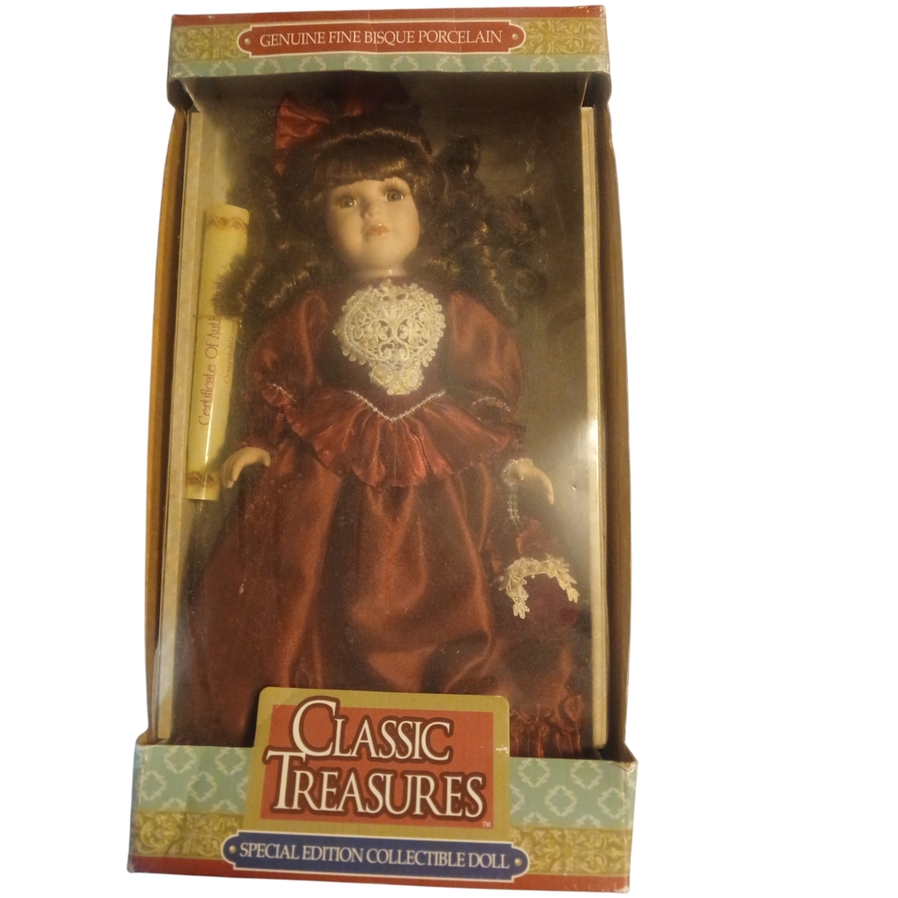 Red Victorian Doll Display